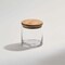 Contemporary Home Living 4.25" Contemporary Glass Jar with Bamboo Wood Cover
